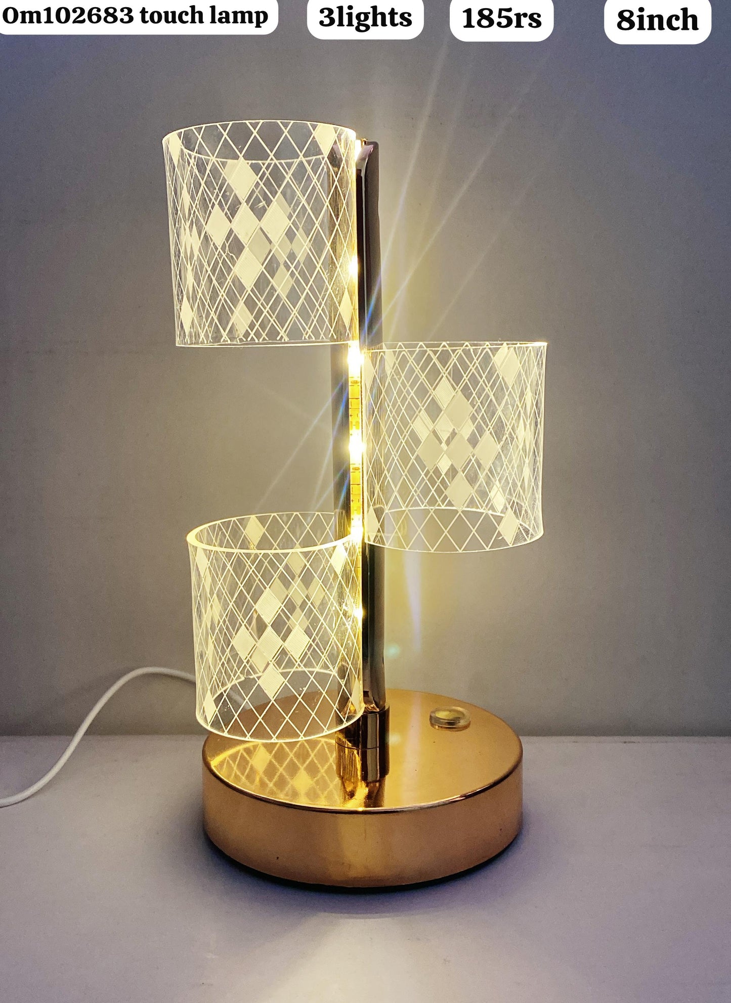 102683& touch lamp 3light(8inch)
