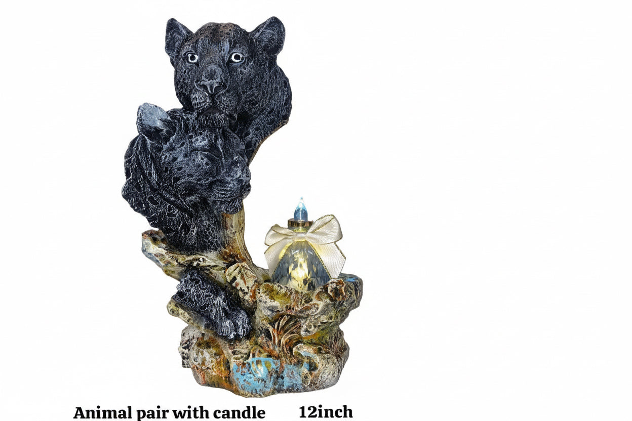 Animal pair with candle (12inch)