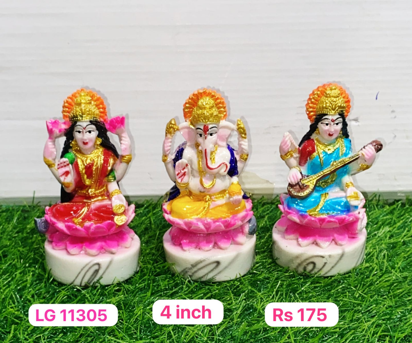 LG11305 Laxmi Ganesh saraswati 3pc set ( 4inch ) minimum 12pc.