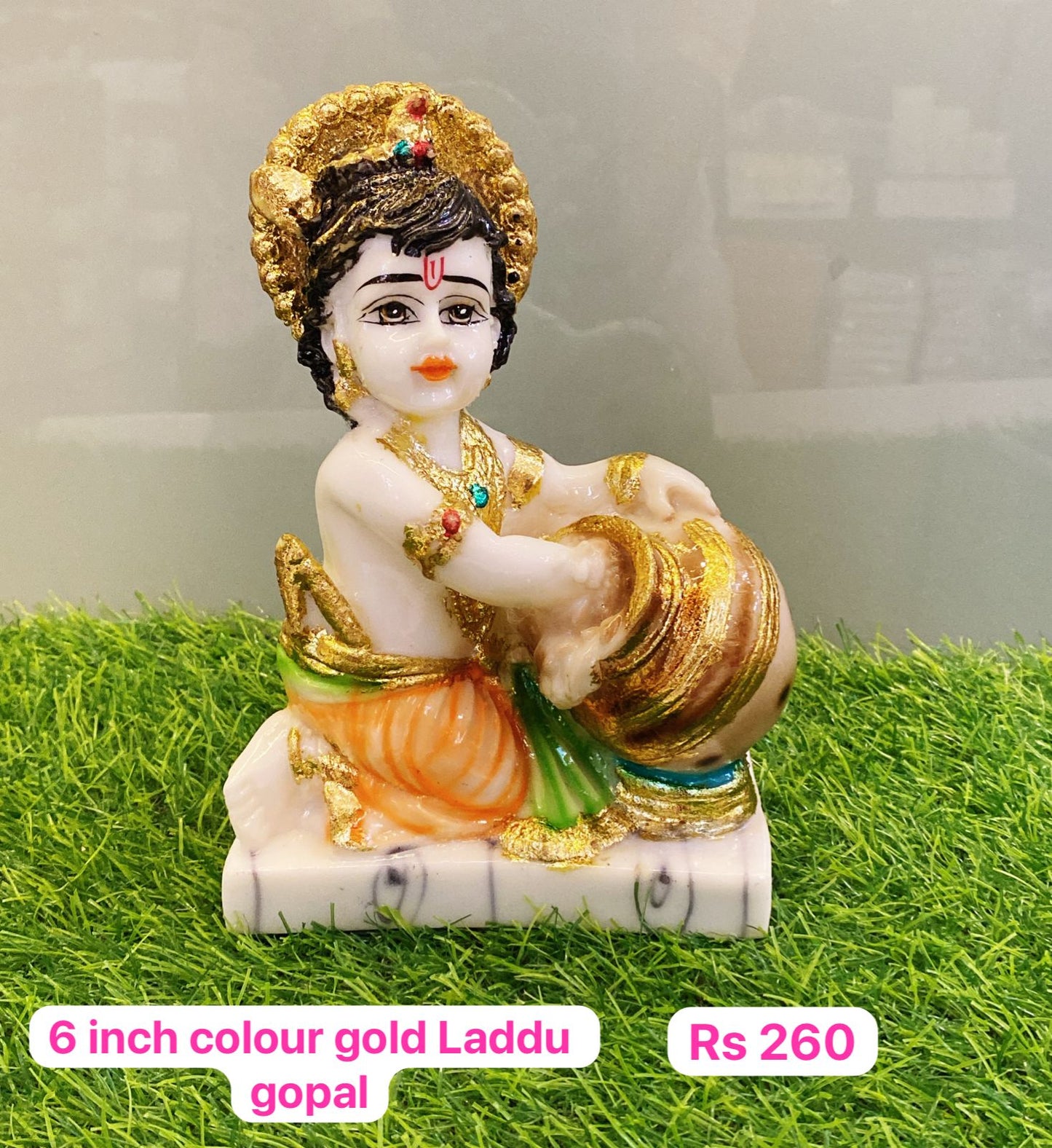 6inch colour gold Laddu gopal