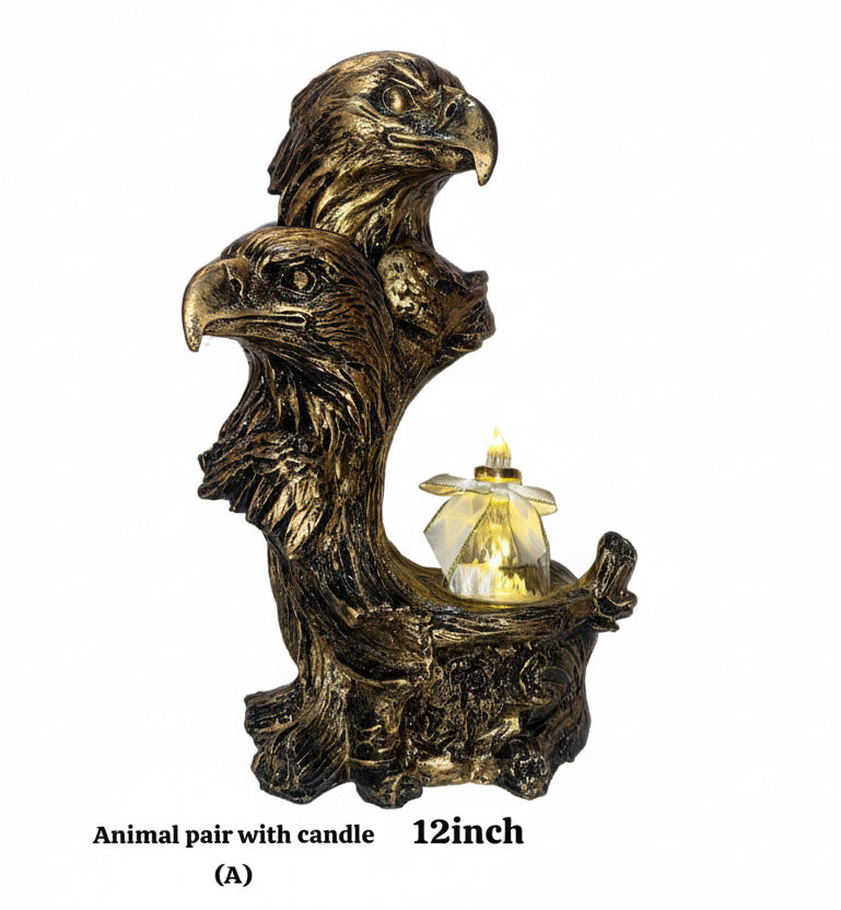 Animal pair with candle (12inch)