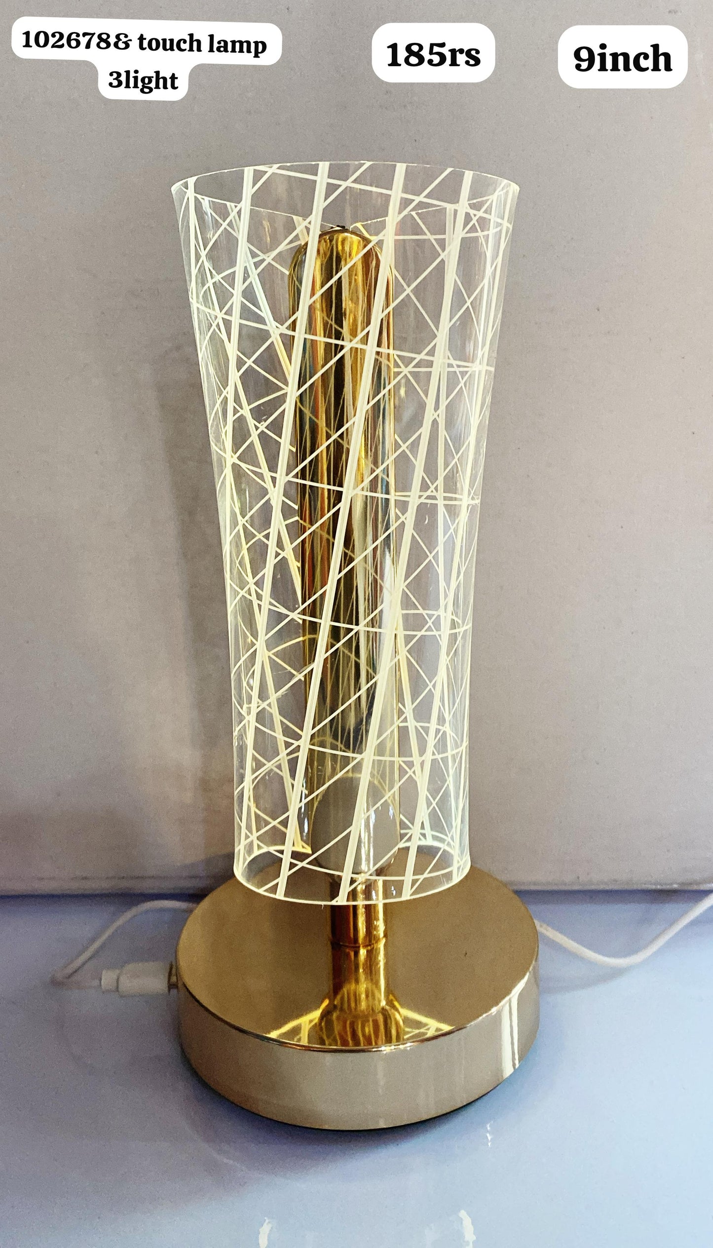 102678& touch lamp 3lights(9inch)