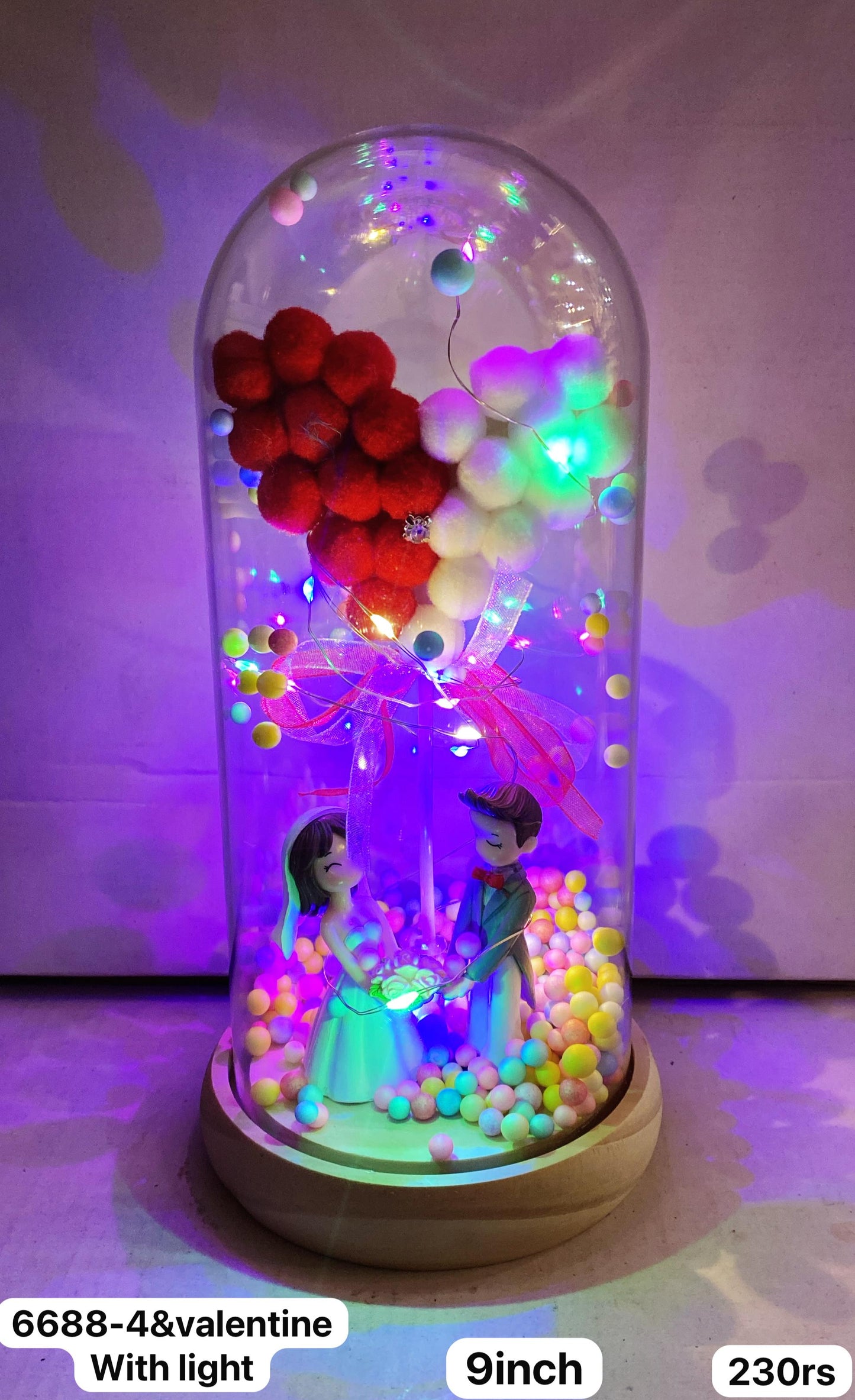6688-4 Velentine with light ( 9inch )