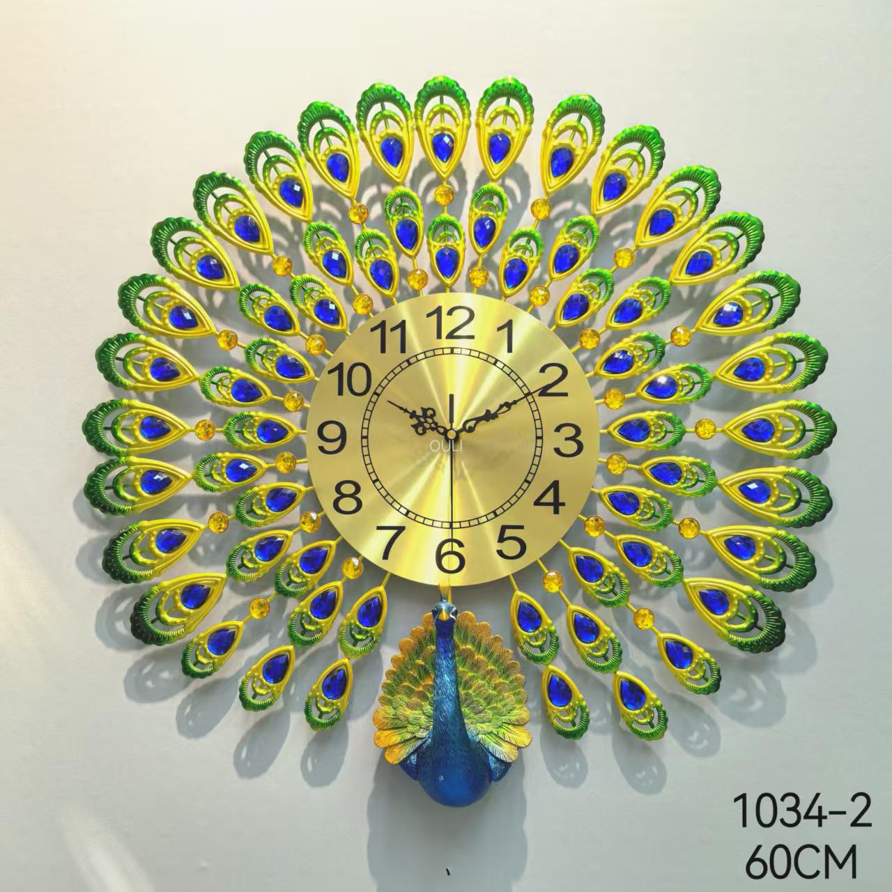 62666 & 1034-2 metal peacock clock ( 60cm )