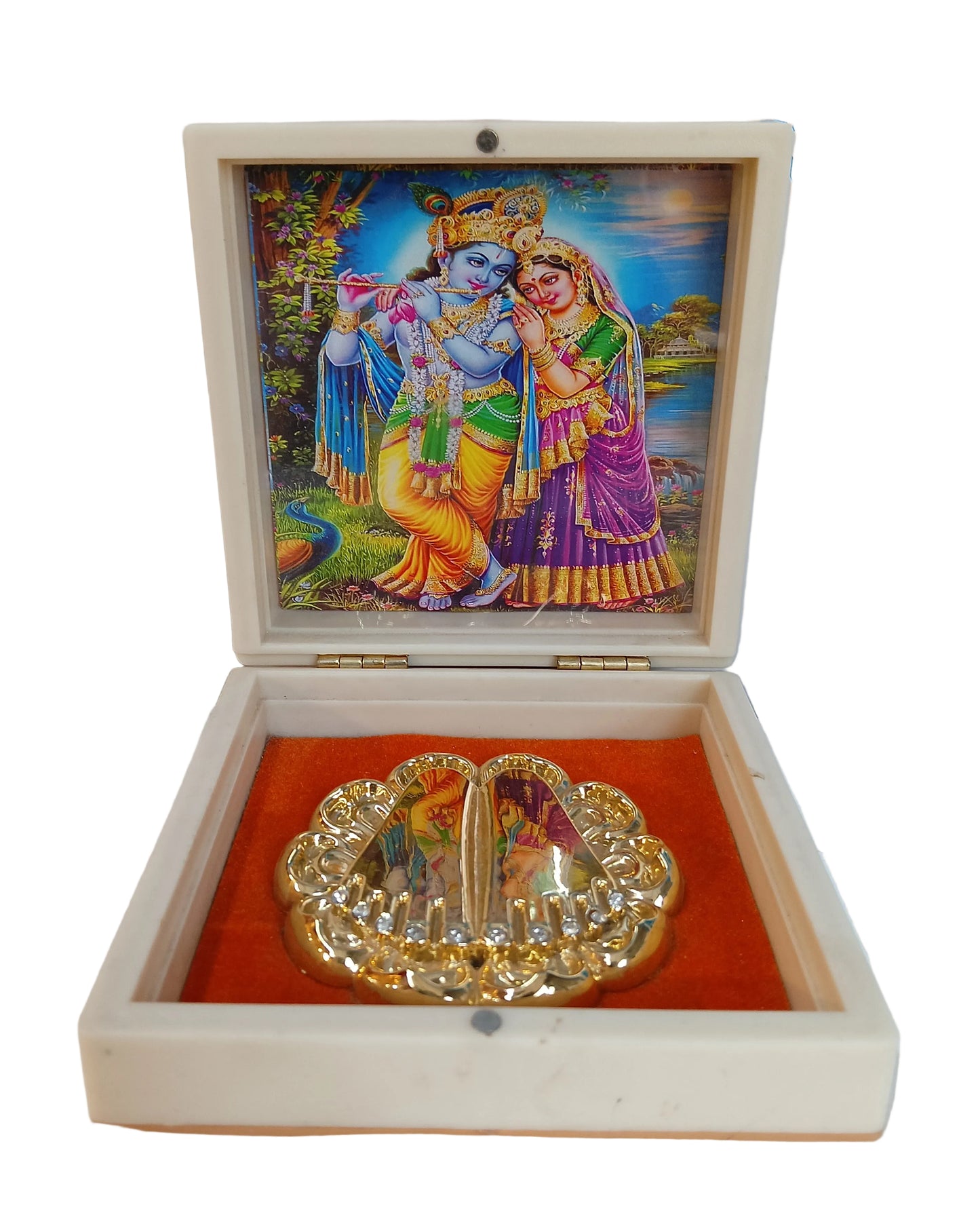 Charan paduka Radha Krishna (4.5x4.5inch)