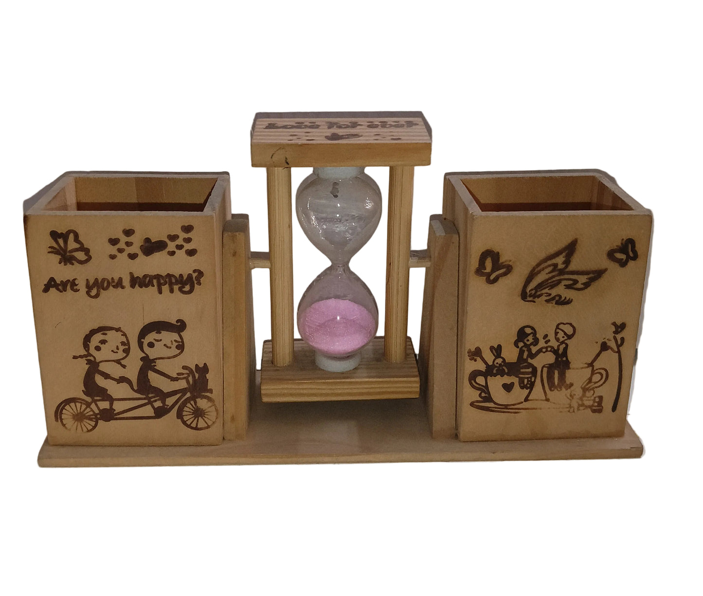1002392 Wooden Timer pen stand (4x7inch)