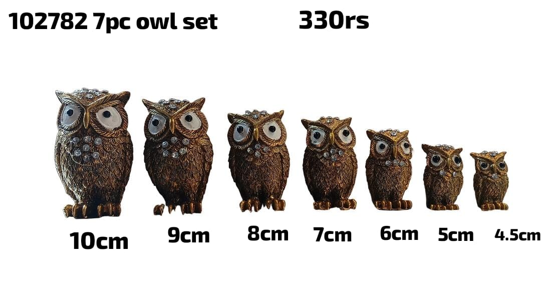 102782 7pc owl set(10cm)