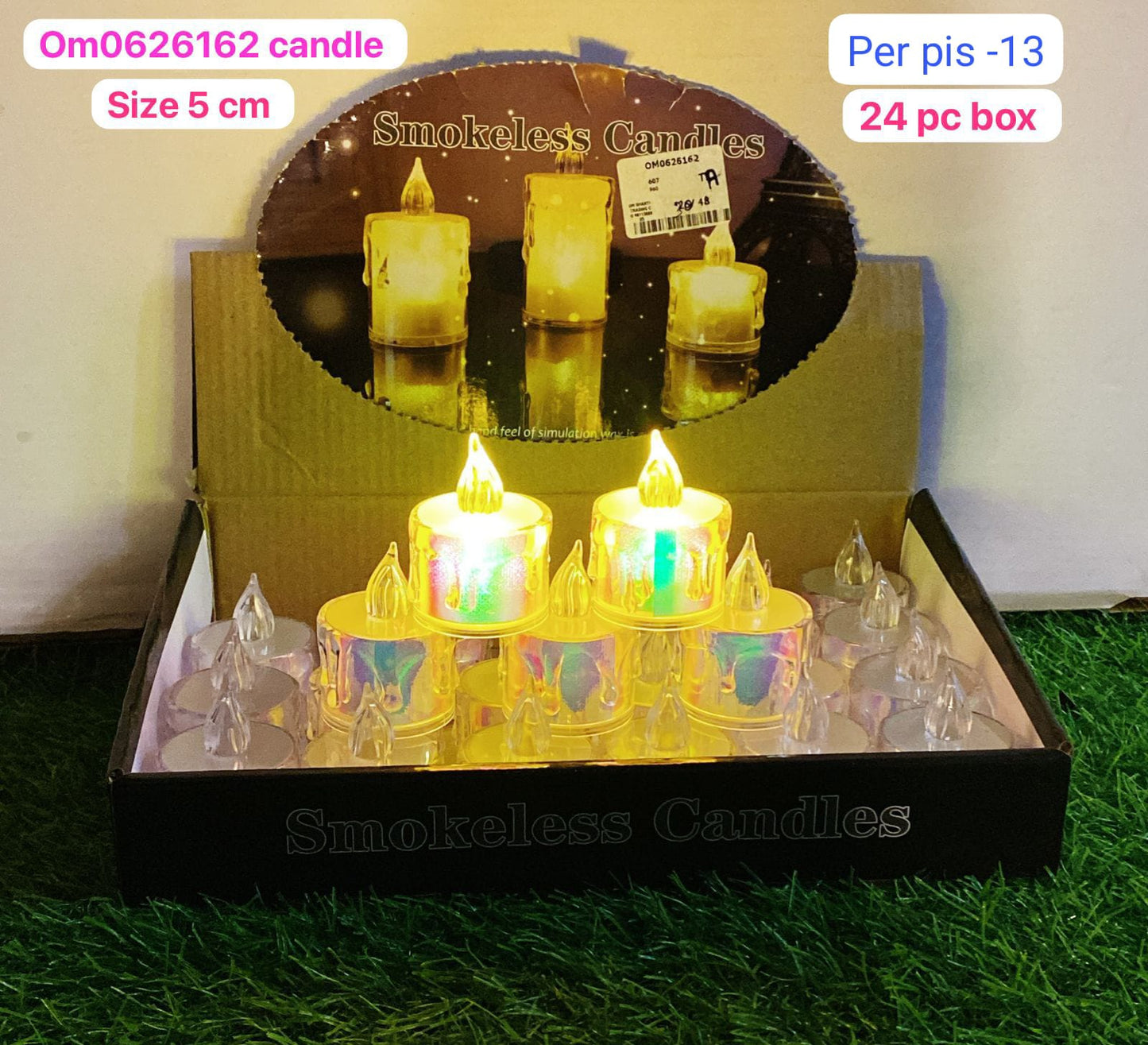 Om0626162 candle 5cm ( 24pc box )