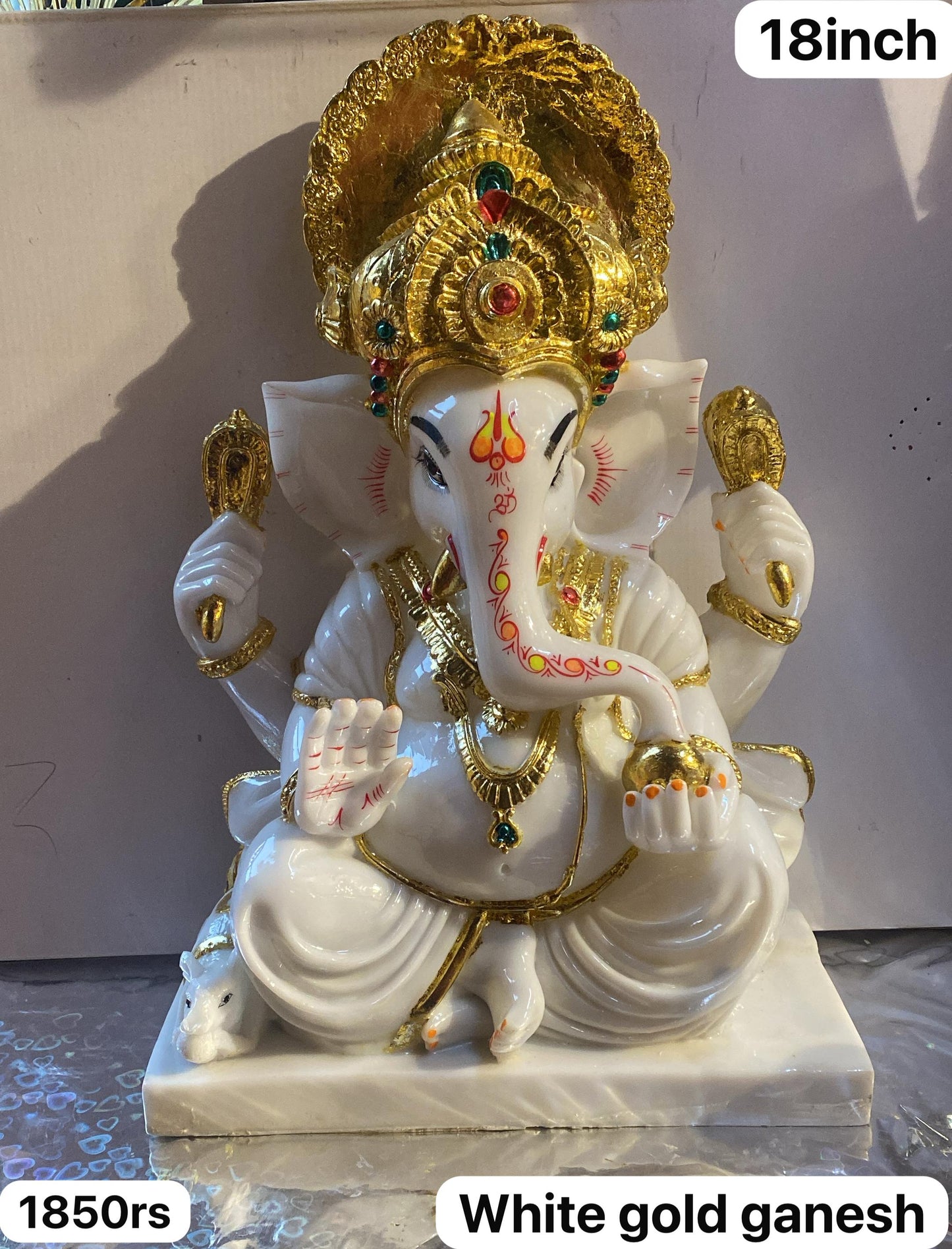 18inch white gold Ganesh