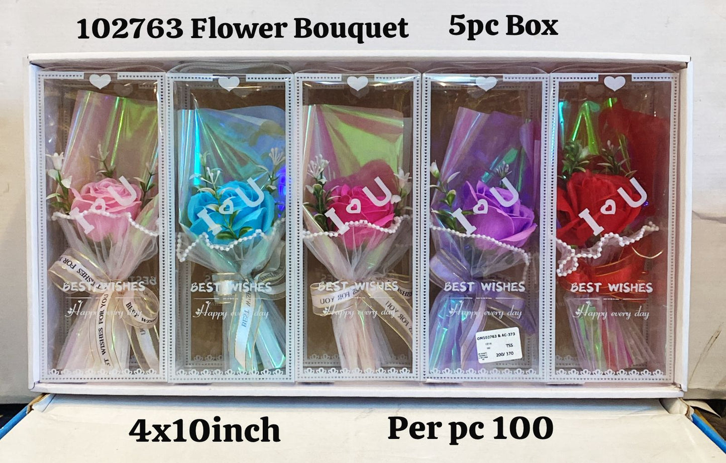 102763 flower bouquet 5pc box(4x10inch)