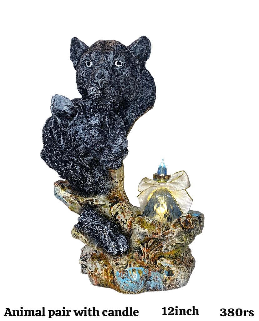 Animal pair with candle (12inch)