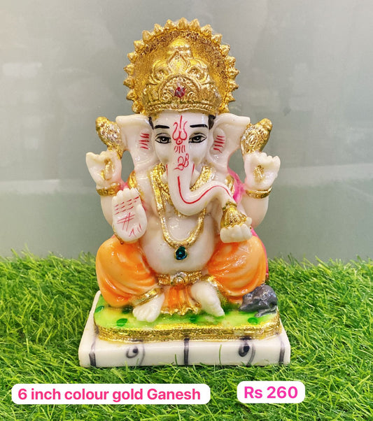 6inch colour gold Ganesh