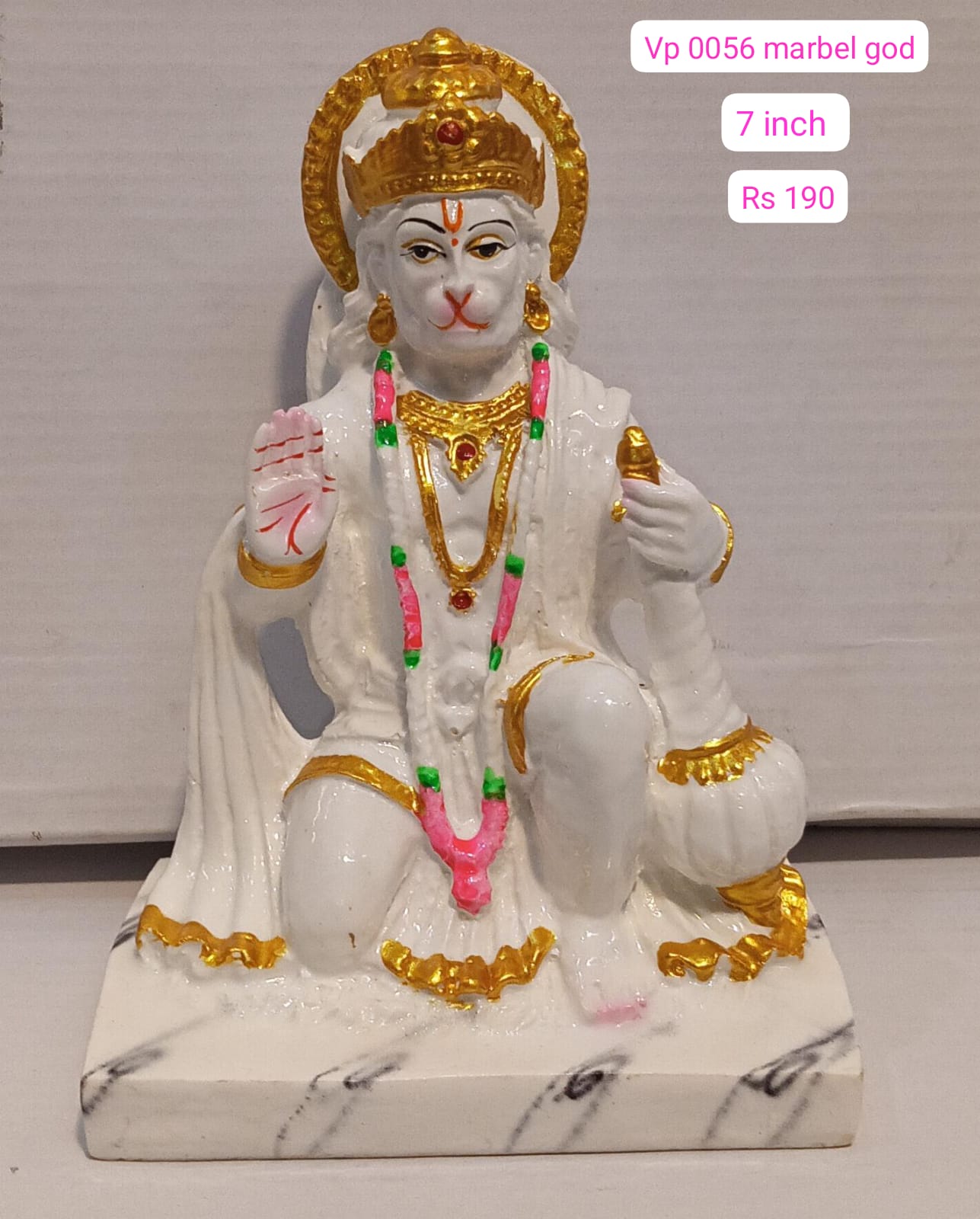 1856 marbal god Hanuman ( 7inch )