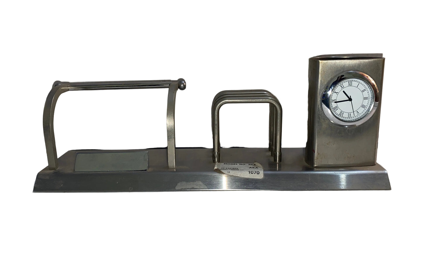 Model no 363 Metal pen stand phone stand with clock