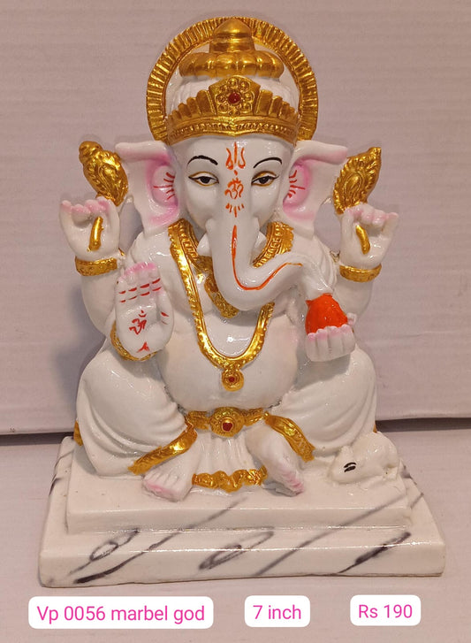 Vp0056 marbal god Ganesh ( 7inch )
