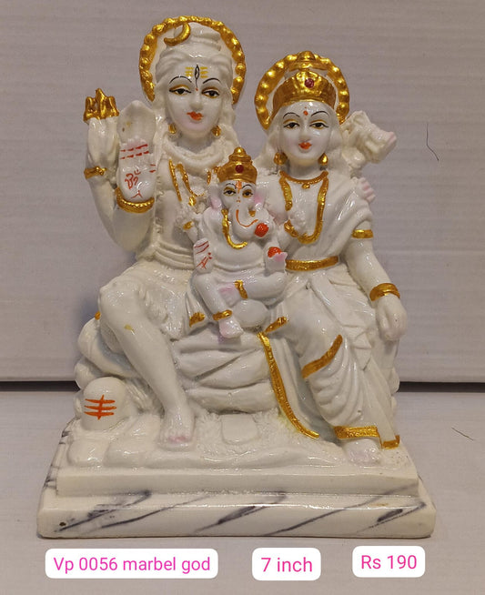Vp0056 marbal god shiv parivar ( 7inch)