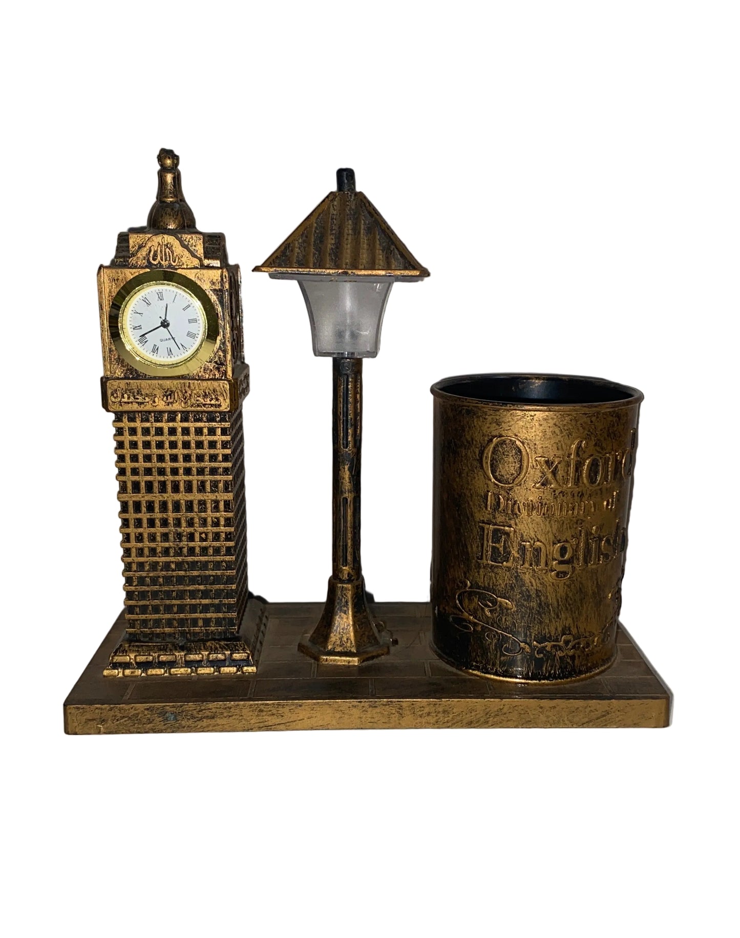 Om326122 pen stand Light with clock (5.5x6inch)