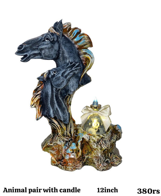 Animal pair with candle (12inch)