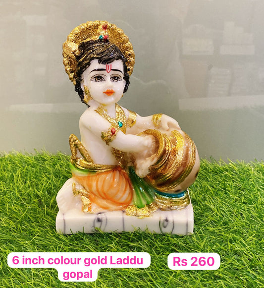 6inch colour gold Laddu gopal
