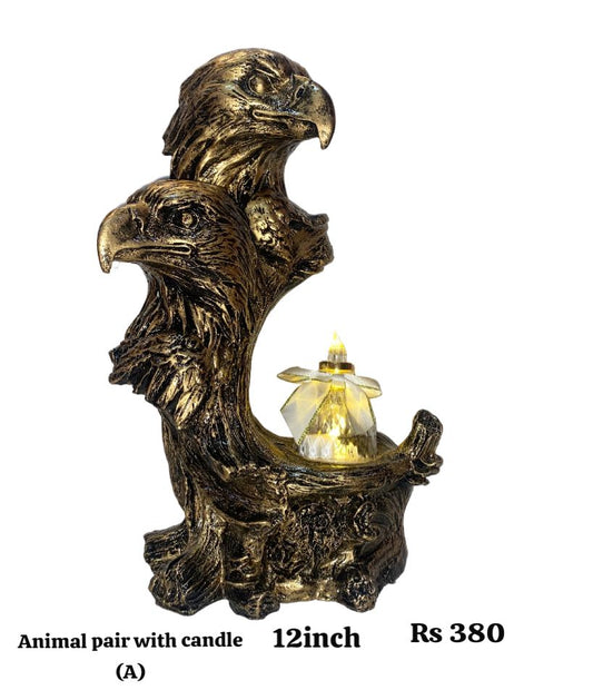 Animal pair with candle (12inch)