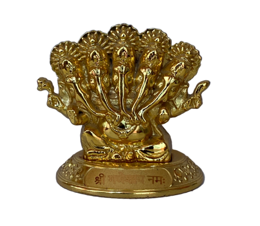 Metal panchmukhi Ganesh (6cm) 10pc box