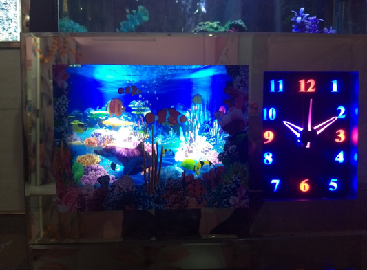 1000783 Aquarium with clock (10x16.5inch)