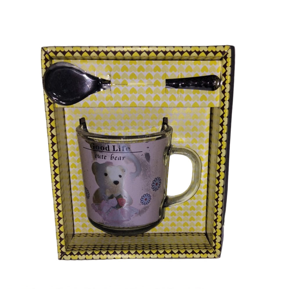 Glass cup teddy 001 (6inch)