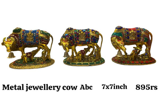 Metal jewellery cow (7x7inch)