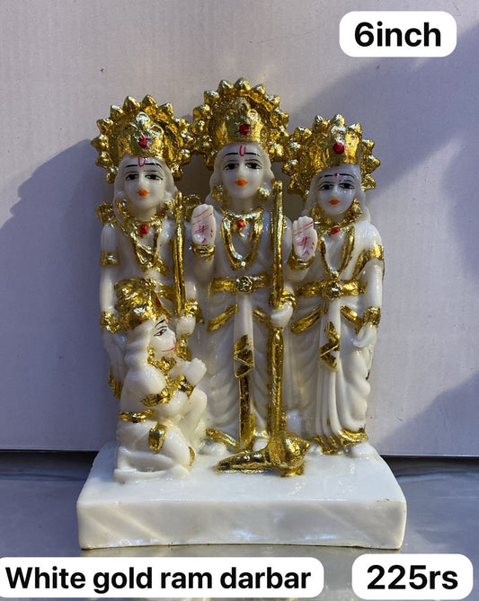 6inch white gold Ram darbar