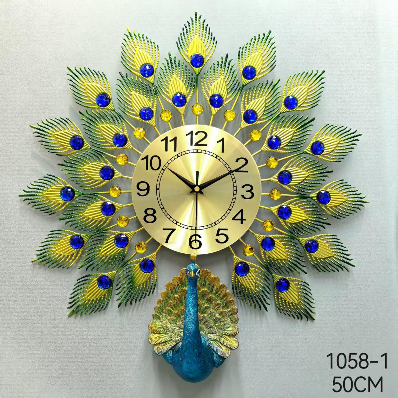 62661 & 1058-1 peacock metal clock ( 50cm )