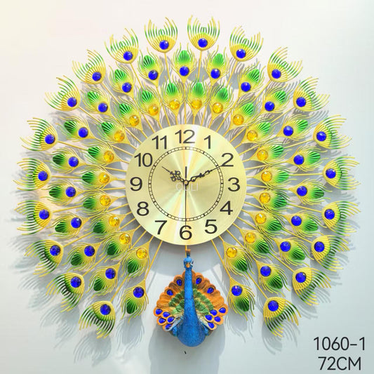 62657 & 1060-1 peacock metal clock ( 72cm )