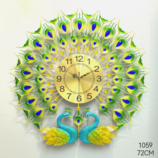 62670 metal peacock clock ( 72cm )