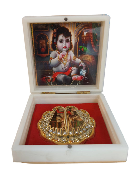 Charan paduka Laddu Gopal (4.5x4.5inch)