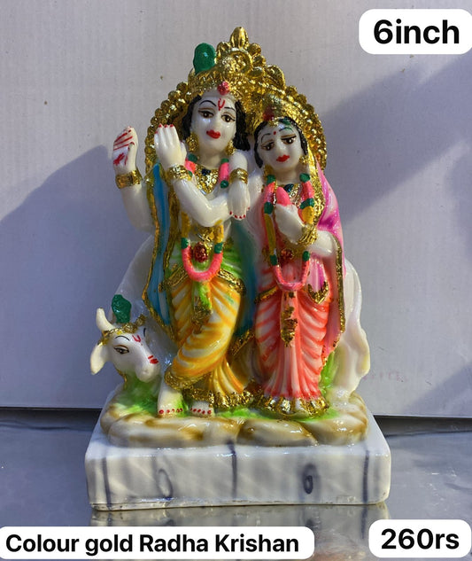 6inch colour gold Radha Krishn