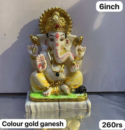 6inch colour gold Ganesh