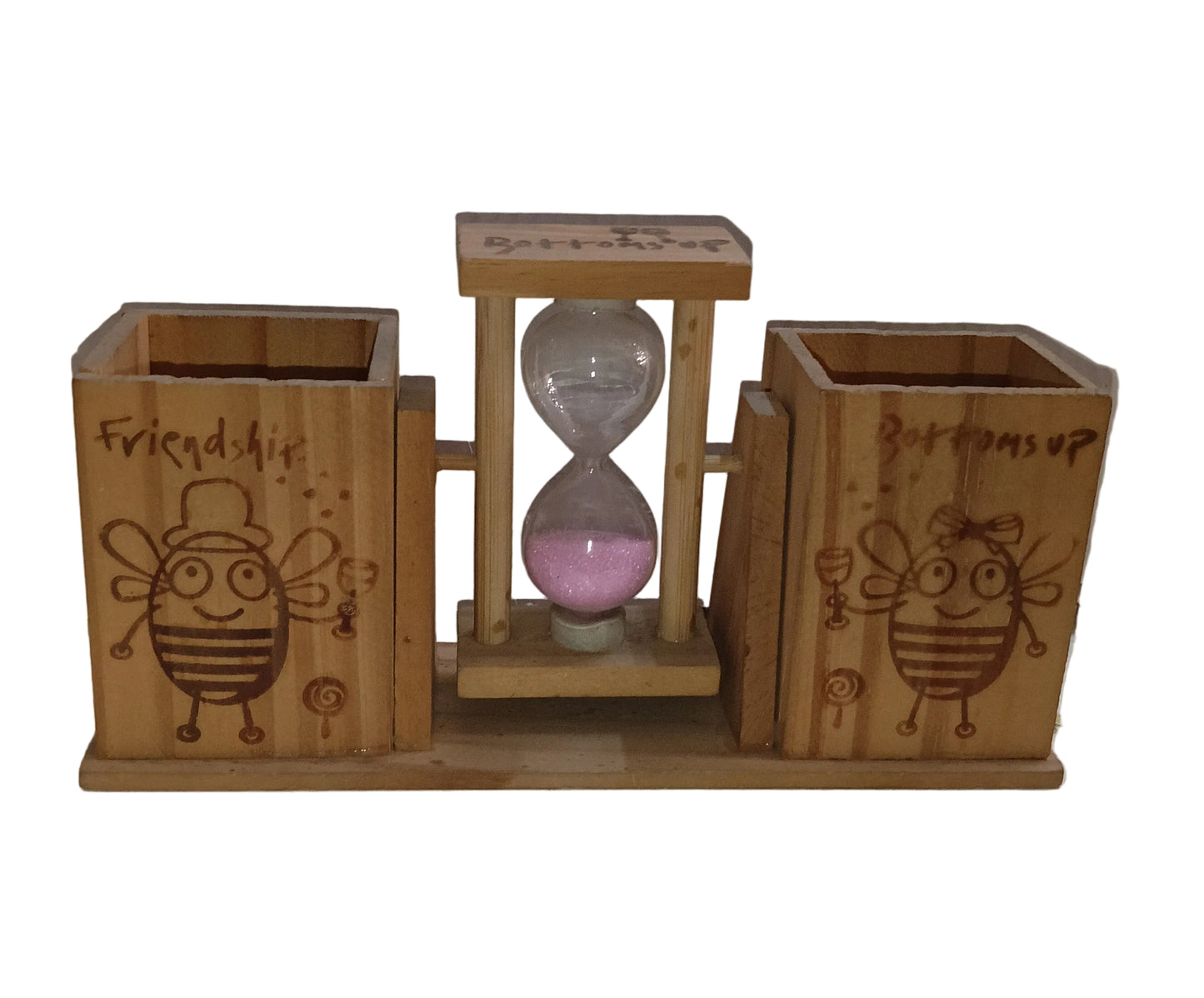 1002392 Wooden Timer pen stand (4x7inch)