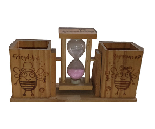 1002392 Wooden Timer pen stand (4x7inch)