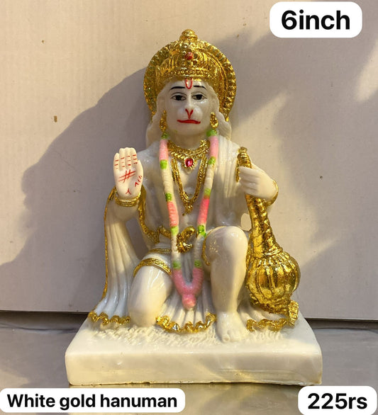 6inch white gold Hanuman