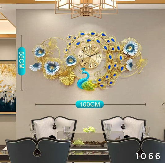 62663 & 1066 peacock metal clock ( 100x55cm )