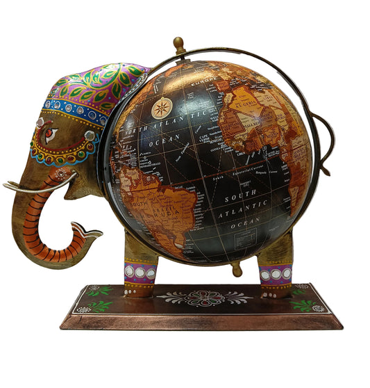 4024 Metal Elephant Globe (11.5x13.5inch)