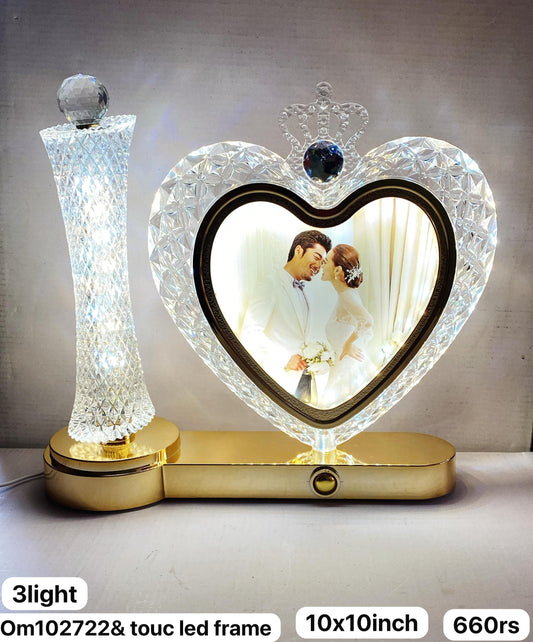 Om102722 Touch Led photo frame 3light  (10x10inch)
