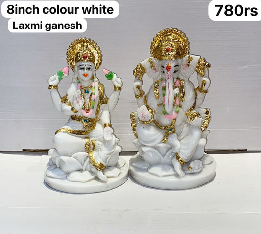 8inch colour white Laxmi Ganesh
