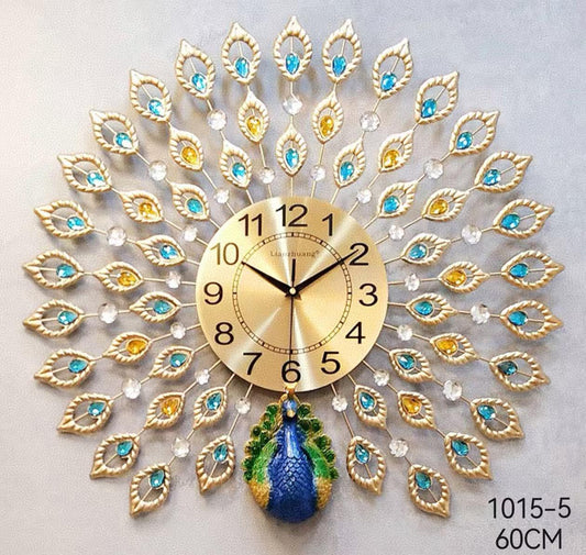 1015-5 metal peacock clock ( 60cm )