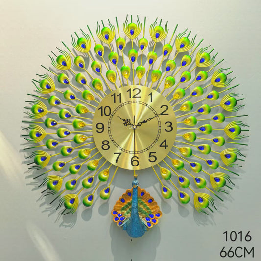 62668 metal peacock clock ( 66cm )