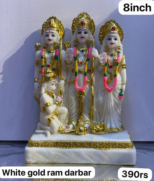 8inch white gold Ram darbar