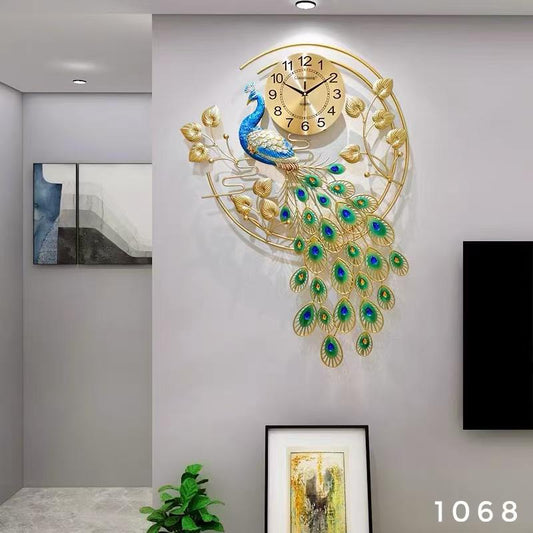 62674 & 1068 Metal peacock clock ( 95x65cm )