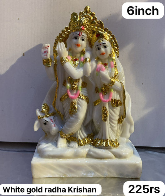 6inch white gold Radha Krishn
