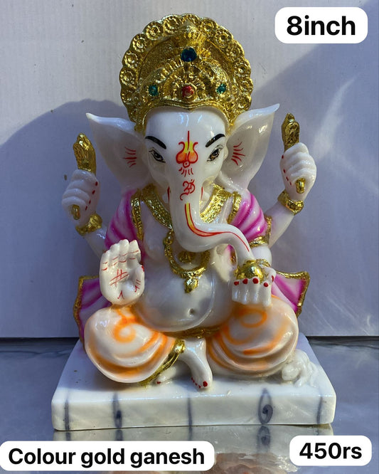 8inch colour gold Ganesh