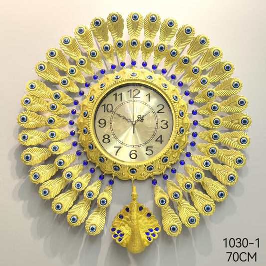 1030-1 metal peacock clock ( 70cm )