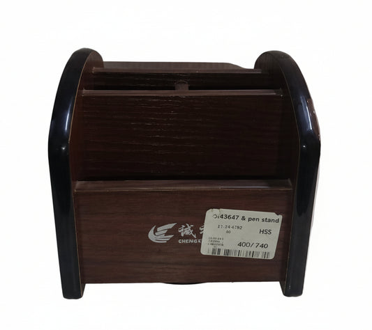 Om3647 wooden pen stand (4x4.5inch)